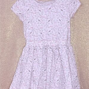 Adorable Pink and Gray Kids Dress